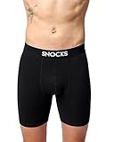 Snocks Lange Boxershorts Herren Set 6er-Pack Bio Baumwolle Gr. S – 4XL I Herren Unterhosen ohne kratzenden Zettel I Boxer mit Gummibund mit Logo & idealer Passform ganz ohne zwicken & aufrollen