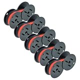 vhbw 5X Farbrolle, Farbwalze Schwarz Rot kompatibel mit Genie 2045PD Taschenrechner, Registrierkasse