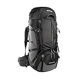 Tatonka Yukon 50+10 - Trekkingrucksack mit Frontzugriff, verstellbarem Rückensystem, extra Bodenfach, Regenhülle und 60 Liter Volumen (black/titan grey)