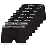 FM London Herren (4/8er-Pack) Boxershorts Hipsters, Schwarz (8er Pack), M