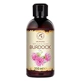 Klettenwurzelöl 250ml - Arctium Lappa Wurzel - Rein & Natürlich - Klettenöl - Natürlich Haaröl - große Vorteile für Haut - Haar - Körperpflege - Glasflasche - Burdock Oil