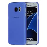 doupi UltraSlim Hülle kompatibel für Samsung Galaxy S7 Edge, Ultra Dünn Fein Matt Handyhülle Cover Bumper Schutz Schale Hard Case Taschenschutz Design Schutzhülle Hardcase, blau