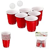 Cepewa Trinkspiel Schnaps Pong 14 teilig 2 Bälle 12 Becher Partyspiel Beerpong (1 x 14ttlg Trinkspiel Schnaps)