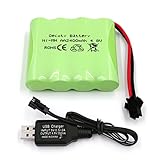 Gecoty® 4,8V Akku, 2400mAh Wiederaufladbarer AA NiMH 4,8V Akkupack RC Auto Batterie mit SM Stecker für Ferngesteuerte Trucks, Beleuchtung, Elektrowerkzeuge