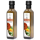 Health Seed® 2x500 / 1000 ml - Ungefiltert Distelöl - 100% Rein Kaltgepresst Glasflasche - Frisch vom Hersteller