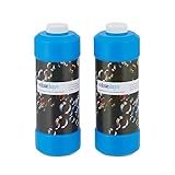 Relaxdays Seifenblasen Nachfüllflasche, 2er Set, je 1 Liter Seifenblasenflüssigkeit, für Seifenblasenmaschine, blau