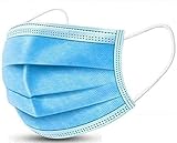 True Face® Einweg-Gesichtsmaske, 3-lagig, Sicherheits-Ohrschlaufen-Schutzmaske, PSA-allgemeine Verwendung, staubdicht, faltbar, flach, 200 Stück