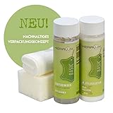 KERALUX 4-teiliges Lederpflegeset A für Anilinleder, 200 ml Reiniger, 200 ml Pflege, Schwamm, Tuch. Mit Imprägnierung und Lichtschutz