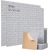 Soundsbay Akustikplatten selbstklebend 18 Stück, schalldämmung Schallschutz Wand hoher Dichte Ziegeltyp Schallschutzplatten für Akustische Behandlung und Wanddekoration 30x30x0.9cm (Grau)