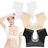 3 Stück Anti Schweiß Shirt Damen Schweißpads Achseln Weste - Underarm Pads Vest Sweat Pads - Saugfähige Kurzarmweste Achselpflege Anti Schweiß Shirt für Yoga Sport - XL
