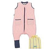 molis&co - Baby Schlafsack mit Füßen und Socke -Ideal für Frühling und Herbst - Babyschlafsack mit Beinen 1 tog - 100% Baumwolle (Oeko-TEX 100), Premium Qualität - Sailor Orange (60 cm)