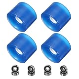 PATIKIL 70mm Skateboard-Räder, 1 Satz 82A Härte Street Wheels PU Flash Cruiser Wheels Hohe Elastizität mit 608RS Lagern für Skateboards Ersatz, Dunkelblau