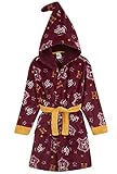 Harry Potter Bademantel Kinder, Fleece Morgenmantel Jungen, Hogwarts Bademantel Jungen und Mädchen 7-14 Jahre, Kuschelig Plüsch Kinderbademantel Junge (Bordeaux, 13-14 Jahre)