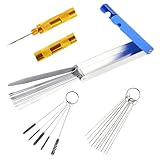 Vergaser Reinigungsset, Reinigungs Set für Vergaser, 13 Vergaserreiniger Set + 10 Reinigungsnadeln + 5 Nylon-Bürsten + 1 Scharfer Dorn für Motorrad Moped