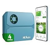 Hioazo WiFi Bewässerungscomputer mit App Steuerung, 4-Zonen-Smart-Sprinkler Steuerung - 16 Bewässerungsprogramme, Wasserschlagschutz für Gartenbewässerung, Gewächshaus & Rasenflächen, HSC-400W