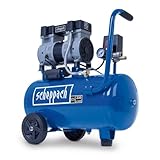 Scheppach Ultra Silent Kompressor HC26Si | 24L Kessel | 1100W Leistung | 8bar Druck | 66 dB(A) leise | Ansaugleistung 230L/min | ölfrei & wartungsarm | Leisekompressor Doppelzylinder Flüsterkompressor