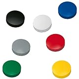 10x Magnete, Farbig Sortiert Ø 24mm, Haftmagnete für Whiteboard, Kühlschrankmagnet, Magnettafel, Magnetwand, Magnet Rund