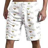 Pride Shorts Herren LGBT Gay Pride Flag Regenbogen Shorts Sport Sommer Kurze Hosen Schnelltrocknende Laufshorts Trainingshose Outdoor Sporthose Pride Month Regenbogen Geschenke