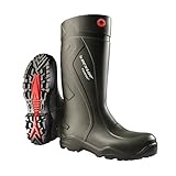 DUNLOP C762933 PUROFORT+ Full Safety S5 Unisex-Erwachsene Langschaft Gummistiefel, Dunkelgrün/Schwarz, 40 EU