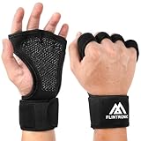 flintronic Offene Trainingshandschuhe, Fitness Handschuhe Herren Damen mit Integrierten Handgelenksmanschetten und Vollflächiger, Trainingshandschuhe für Training, Klimmzüge, Calisthenics (L)