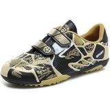 BAODLE Kinder Fußballschuhe Jungen FG/AG Outdoor Fussballschuhe Mädchen TF Football Professionelle Trainingsschuhe Atmungsaktiv Schwarz Golden Größe 34