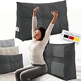 ELONEO Rückenkissen 70 cm breit, Keilkissen für Bett und Sofa geeignet, dreieckiges Lesekissen, Kissen mit abnehmbarem und waschbarem Bezug, mit praktischem Seitenfach