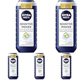 NIVEA MEN Sensitive Power Shampoo (250ml), beruhigendes Männer Shampoo mit Hanfsamen-Extrakt zur täglichen Anwendung, stärkendes Haarshampoo gegen juckende Kopfhaut (Packung mit 5)