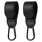 URAQT Kinderwagen Haken, 2 Stück Universelle Anhänger für Kinderwagen Lederoptik Kinderwagen Taschenhalte Kinderwagenhaken Taschenhaken Buggy Clips Träger für Wickeltasche Taschen Einkaufstasche