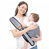 Babytrage, leichte und atmungsaktive Babytrage Seitlich, ergonomisches Design, verstellbare Baby Trage, geeignet für Babys und Kleinkinder von 3 bis 36 Monaten,Hüfttrage belastbar bis 20 kg (schwarz)