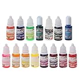 XuQiZZpp Epoxidharz-Färbemittel, 15 Farben, Pigmente, Epoxidharz, flüssiger Farbstoff für Kunstharz, Schmuck, Kunstherstellung, je 10 g