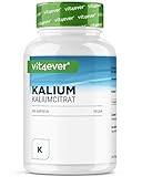 Kalium - 365 Kapseln mit 800 mg elementarem Kalium (aus Kaliumcitrat) pro Tagesdosis - vegan, hochdosiert, ohne Zusätze