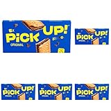 PiCK UP! Original, Riegel mit knackiger Milchschokoladentafel zwischen zwei knusprigen Keksen, der Snack für unterwegs, 5er Multipack, 5 x 28g (Packung mit 5)