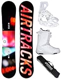 Airtracks Damen Snowboard-Set Freestyle Freeride Lights Lady Rocker 138 + Snowboard Bindung Master W + Snowboardboots Strong ATOP W 39 + Sb Bag
