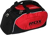 RDX MMA Gym Reisetasche Gear Rucksack UFC Tasche Duffle Kit Sports Gym Bag Muay Thai, rot/schwarz