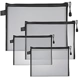 CIATBYYJ 4 Stück Mesh Reißverschluss Beutel,3 Größen Mesh Beutel,Mini Makeup Organizer,Tragbar Reise Tasche,Reißverschlusstaschen Stifttasche,für Kosmetika und Reiseutensilien