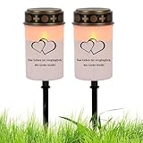 Grablichter, Ritualkerzenlampe, 2 Stück, wasserdicht, Pfahllicht für Garten, Friedhof, Weg, Hinterhof, Zuhause, Party-Dekorationen