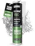PROCREA® Premium Silikon 'Flexseal+ 150' (transparent) [neutralvernetzend] Hochwertiges Bausilikon zum abdichten im Innen- & Außenbereich - Allwetter Alkoxy-Silicon in farblos klar - Profi-Qualität