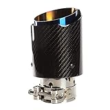 54mm Auspuffspitzen Auspuff Edelstahl und Glänzende Kohlefaser Auto Auspuff Endrohr, Einlass 2,1' Auslass 3,5'(89mm)