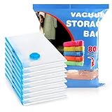 8 STÜCKE Vakuumbeutel für Kleidung, ELEPRUC 80x60cm Reise Aufbewahrungsbeutel, Wiederverwendbar Vacuum Bags for Clothing, Storage Bags Klein für Kleidung Bettdecken Bettwäsche Kissen