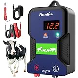 12 kV Spannung Elektrischer Weidezaun mit LED Statusanzeige,2 Joule Impulsenergie,bis 15 KM Abdecklänge,Wasserdicht,Ideal Für Hunde,Nutztieren,Haustieren,Geflügel zum Schutz von Hausweiden,Gärten