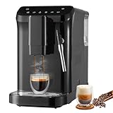 VEVOR Kaffeevollautomat Automatische Espressomaschine, 20 Bar automatische Kaffeemaschine mit Aufschäumer, Dampfdüse, eingebauter Mühle und 15-stufigen Mahleinstellungen, mit 1,5 l Wassertank