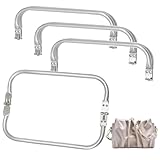 Tkxjry 4 Stück Rechteckiger Clutch Rahmen für DIY Tasche, 28 x 9cm Aluminium Taschenbügel Rechteck Rahmen, Taschenrahmen Für DIY-Tasche, U Förmig Geldbeutel Taschen Rahmen Verschluss