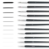 Feine Pinsel Set, pinselset Schule, 11 Stück Pinselset für Aquarell, Modellbau, Malen nach Zahlen. Haarpinsel Set für Künstler und Detailarbeiten.