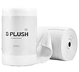 & PLUSH Mikrofaser-Reinigungstuch-Rolle, zum Abreißen, 30,5 x 30,5 cm, wiederverwendbar, waschbar, streifenfrei, ultra-saugfähige Geschirrtücher für Auto, Zuhause, Garage oder Geschäft, Weiß, 100