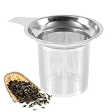 Ultrafeines Tee-Ei mit Griff - Ultrafeines Teesieb für losen Tee mit Griff, loser Tee-Ei | Edelstahl-Kaffee-Netz für Zuhause, Küche, Reisen, Camping, Auto, Wohnheim, Party, Outdoor, Anti