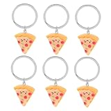 IMIKEYA 6 Stück Teiliges Pizza Schlüsselanhänger Realistischer Food Keychain als Lustiger Taschen Partyanhänger Kreatives für Freunde und Pizza Liebhaber
