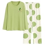 Generisch Pijamas Damen Winter Lang Schlafanzug Winter Homewear Set Soft Zweiteiler Damenpyjamas Damenschlafanzug Lässige Hausanzug Oberteil Und Schlafanzughose Bequem Weiches Loungewear