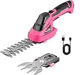 SnapFresh 2-in-1-Grasschere Akku und Heckenschere 7,2 V Akkulaufzeit: 60min Kabelloser Rasenschere Handgehaltene Strauchschere für den Garten, Tragbare, Leichte, Rasenschneider mit Ladegerät (Rosa)