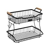 Obstkorb für die Arbeitsplatte, 2 Etagen, Küchen- -Organizer, Metalldraht, Lebensmittelaufbewahrungszubehör, Küchen-Organizer mit mehrlagigem Design, Obstkorb für , Brot, Speisekammer