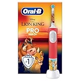 Oral-B Pro Kids König der Löwen Elektrische Zahnbürste/Electric Toothbrush für Kinder ab 3 Jahren, inklusive Sensitiv+ Modus für Zahnpflege, extra weiche Borsten, 1 Aufsteckbürste, 4 Sticker